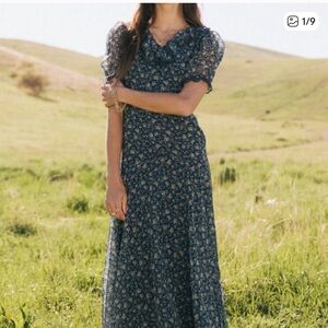 Bohme Blue Floral Maxi Dress Devon